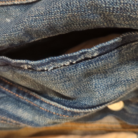 Rag & Bone Jean Distressed Dark Blue Women's Denim Button Vest Jacket Top Sz XS - Picture 10 of 10